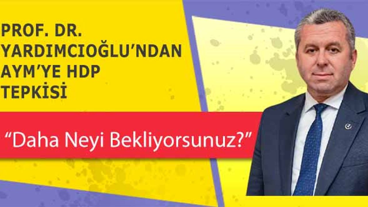 Prof. Dr. Yardımcıoğlu’ndan AYM’ye HDP tepkisi ‘Daha Neyi Bekliyorsunuz?’