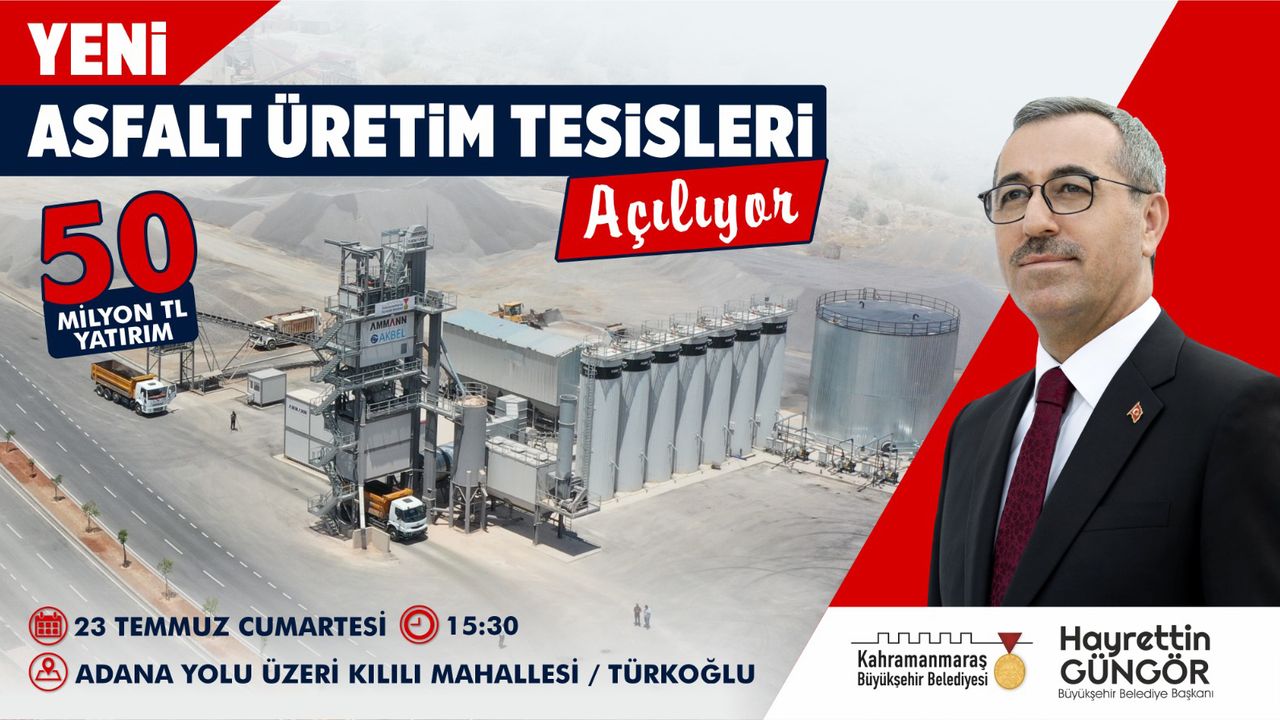 Kahramanmaraş Büyükşehir Belediyesi, Yeni Asfalt Üretim Tesisleri Açıyor