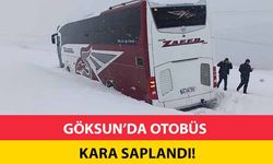 Göksun’da otobüs kara saplandı!