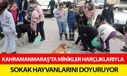 Kahramanmaraş'ta minikler harçlıklarıyla sokak hayvanlarını doyuruyor