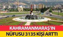 Kahramanmaraş'ın nüfusu 3135 kişi arttı