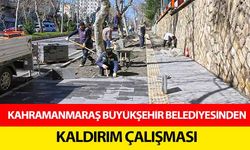 Kahramanmaraş Büyükşehir Belediyesinden kaldırım çalışması