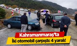 Kahramanmaraş’ta iki otomobil çarpıştı! 4 yaralı