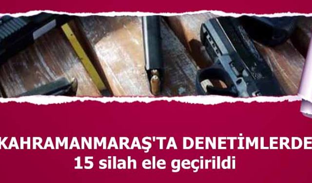 Kahramanmaraş'ta denetimlerde 15 silah ele geçirildi