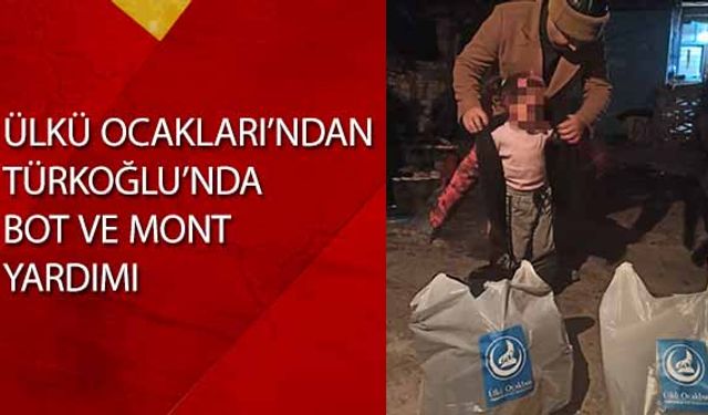 Ülkü Ocakları’ndan Türkoğlu’nda bot ve mont yardımı