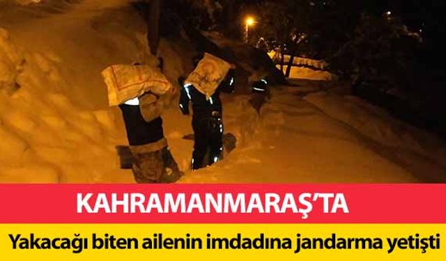 Kahramanmaraş'ta yakacağı biten ailenin imdadına jandarma yetişti