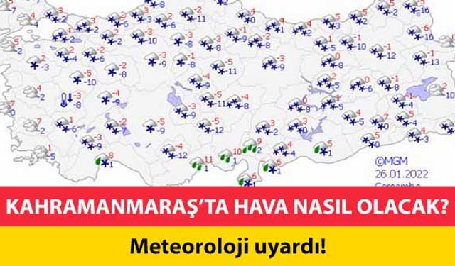 Kahramanmaraş’ta hava nasıl olacak? Meteoroloji uyardı!