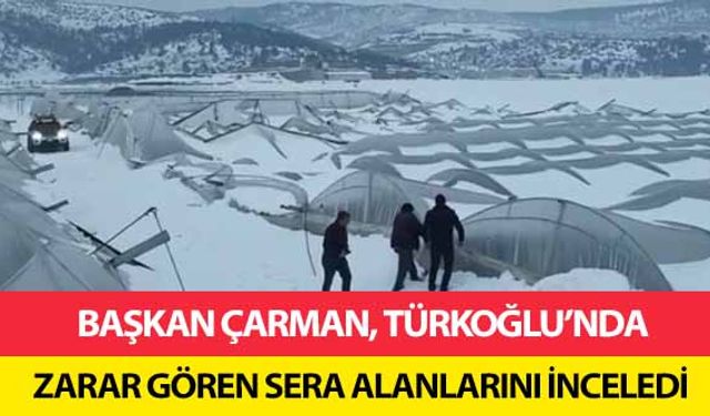 Başkan Çarman, Türkoğlu’nda zarar gören sera alanlarını inceledi!