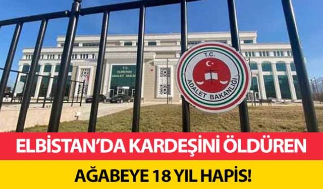 Elbistan’da kardeşini öldüren ağabeye 18 yıl hapis!