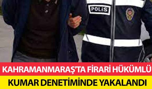 Kahramanmaraş'ta firari hükümlü kumar denetiminde yakalandı