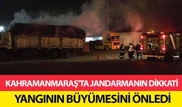 Kahramanmaraş'ta jandarmanın dikkati yangının büyümesini önledi