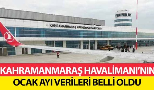 Kahramanmaraş Havalimanı’nın Ocak ayı verileri belli oldu