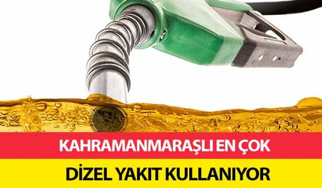 Kahramanmaraşlı en çok dizel yakıt kullanıyor