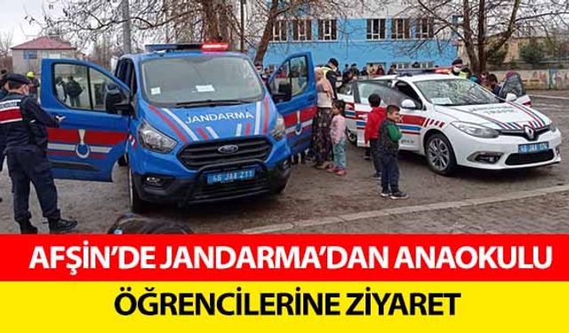 Afşin’de Jandarma’dan anaokulu öğrencilerine ziyaret