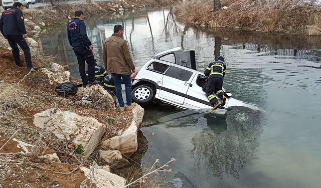 Elbistan'da otomobil nehre düştü 1 ölü, 2 ağır yaralı