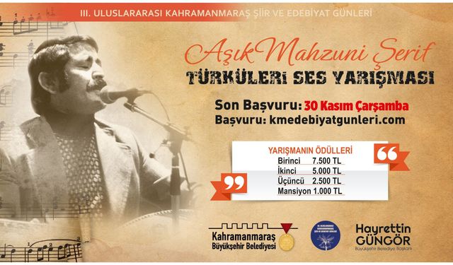 Âşık Mahzuni Şerif Türküleri Ses Yarışması’nda Başvuru Süresi Uzatıldı