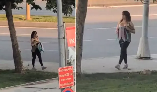 Gündüz vakti fuhuş pazarlığı! Kimseye aldırış etmeden iç çamaşırını gösterdi!