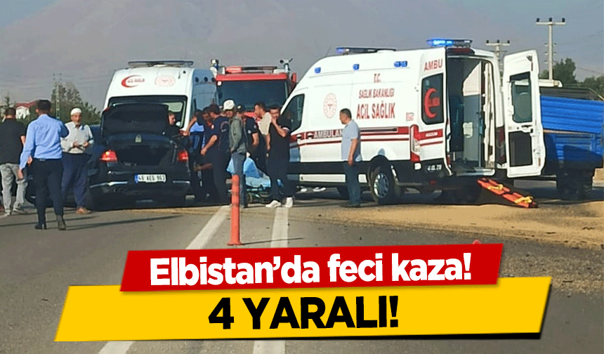 Elbistan’da feci kaza! 4 yaralı