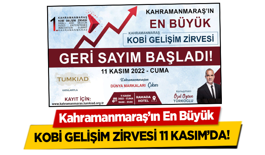 Kahramanmaraş’ın En Büyük KOBİ gelişim zirvesi 11 Kasım’da!